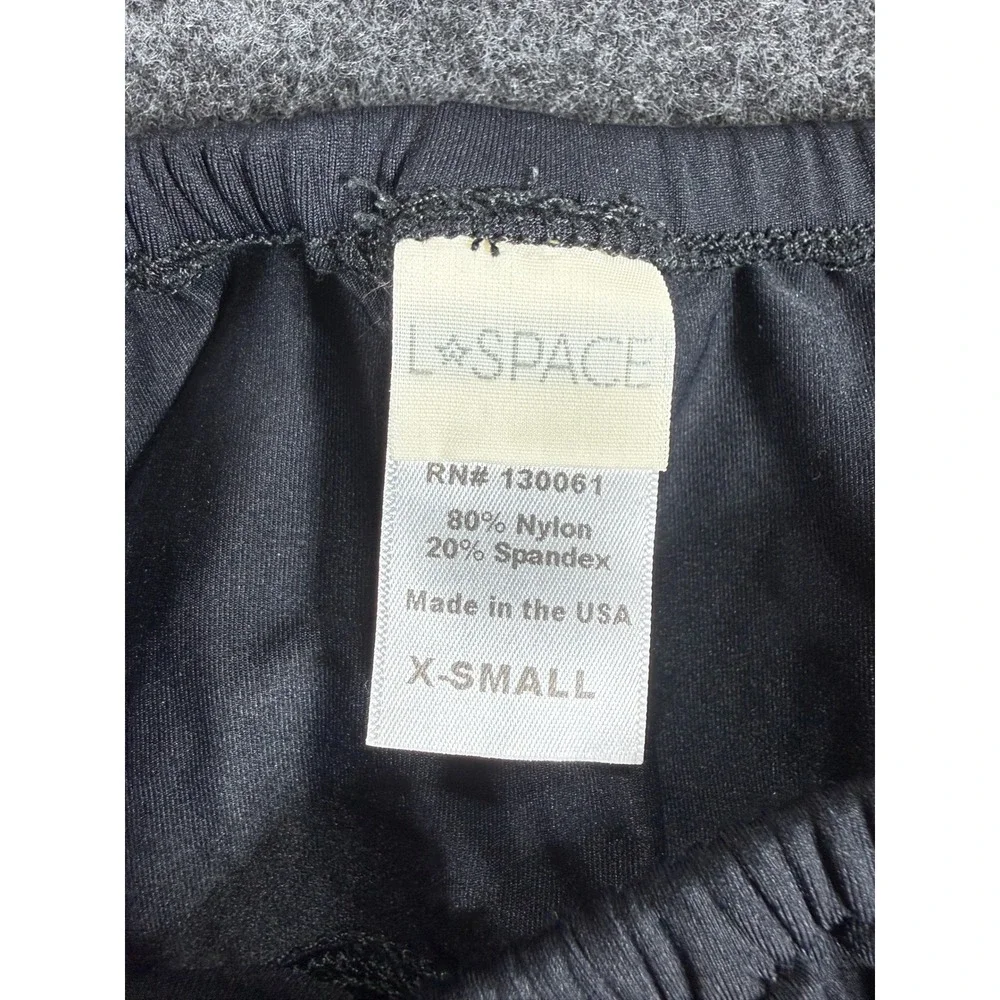 L*Space Bikini Top Womens‎ XS Black Ruffled Bandeau Swimwear